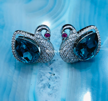 Swarovski Crystal Swan Studs