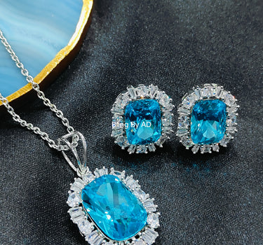 CZ Crystal Pendant Set