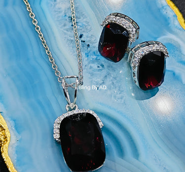 CZ Crystal Pendant Set