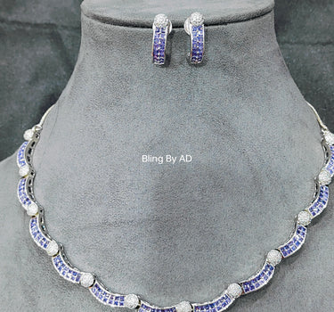 CZ Invisible Setting Necklace Set