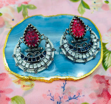 Amrapali Silver Look Alike Chand Earring