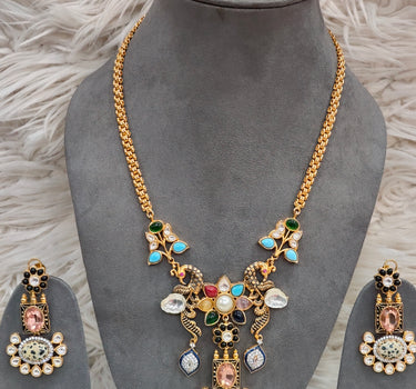 Designer Inspired Crystal Natural Stone Necklace Set