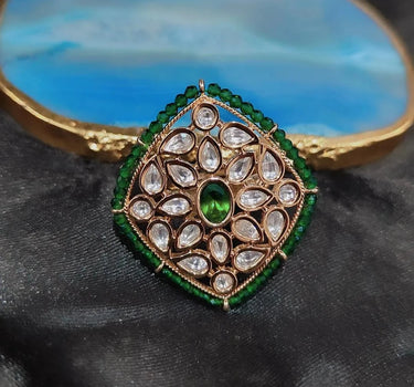 Emerald Kundan Ring