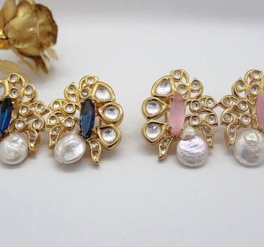 Kundan Baroque Pearl Studs