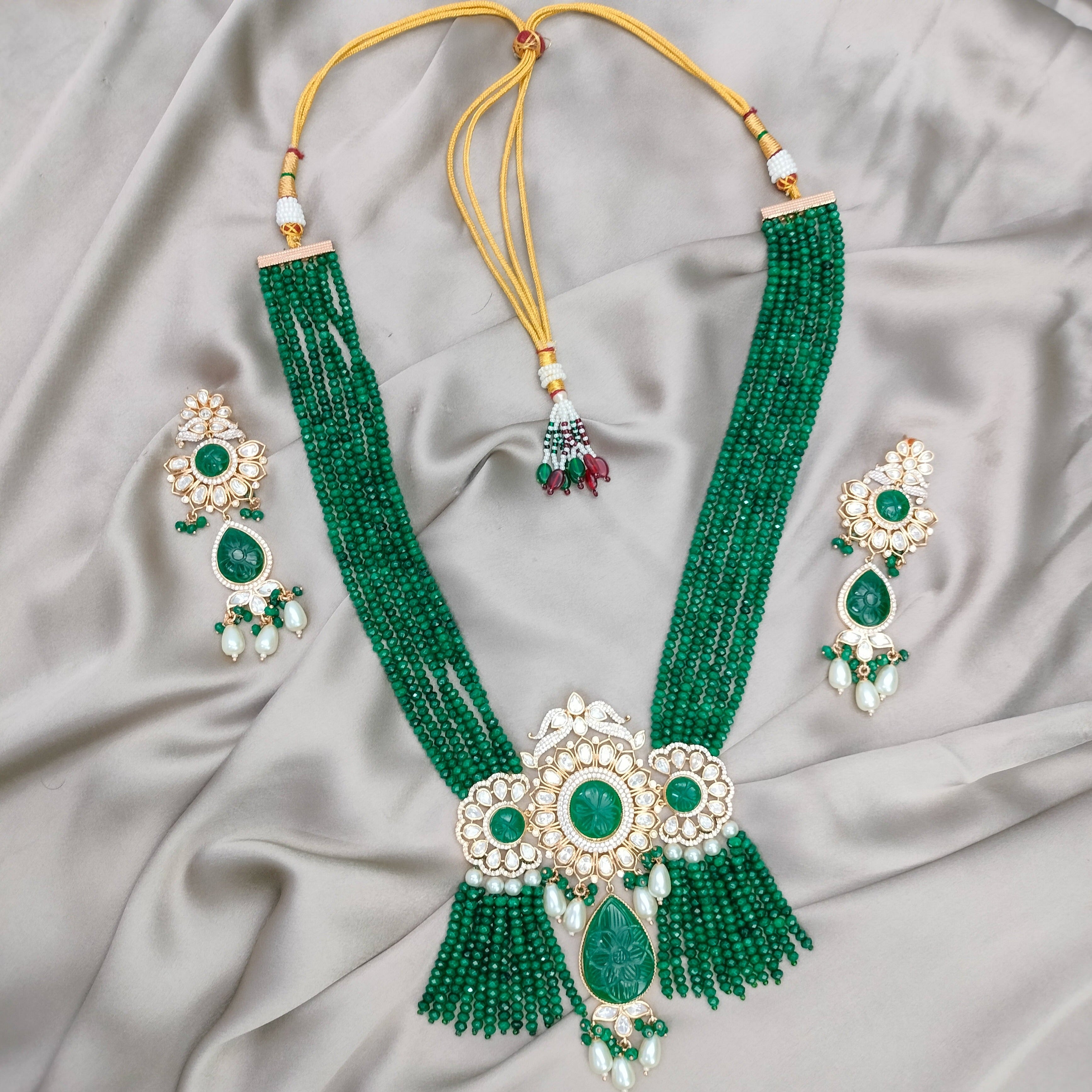 MS1364Y - Green Color Gold Plated Bridal Jadau Kundan Choker Necklace –  Mortantra